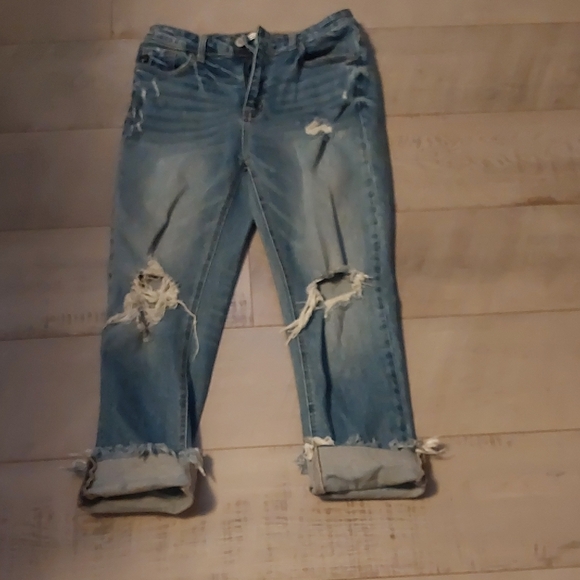 KanCan Light Blue Distressed Straight Leg Jeans Size 26 - Picture 6 of 6